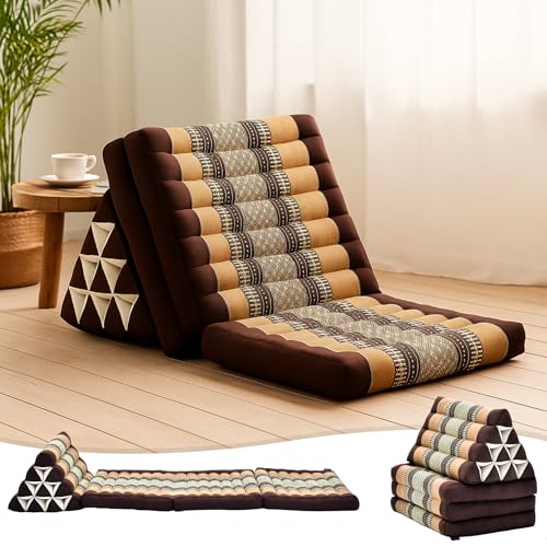 Image of Leewadee Thai Foldable Floor Mat 67 x 21 inches Kapok with Backrest