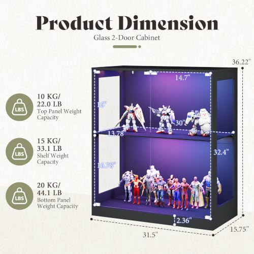 Image of AMERLIFE Modular DIY RGB Display Cabinet, 32 x 16 x 36 Inch