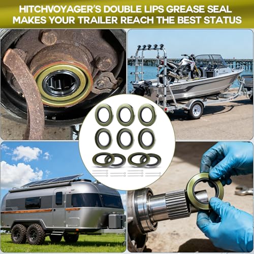 Image of 10Pack 2.125 inch ID x 3.376 inch OD Double Lip Grease Seal with 10 Cotter Pins for 5200-7000lb Trailer Axles Wheel Hub Assemblies, Replace for 10-10 21333TB #42 Spindles Dexter DL-2125-03 Bearing Grease Seal