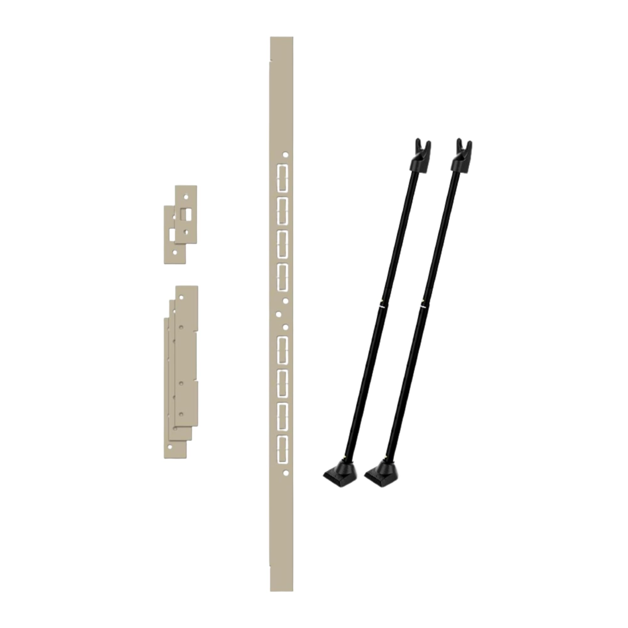 Securityman Door Security Bundle – Reinforcement Kit with 15GA Steel Plates + 2-in-1 Adjustable Security Bar (Black - 2 Pack) for Hinged & Sliding Doors – Heavy-Duty Entry Defense for Home, Apartment