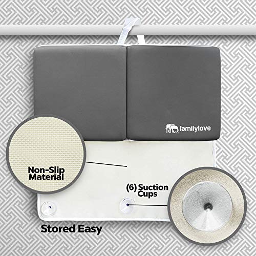 Bath Kneeler and Elbow Rest pad Baby Bathtub Kneeling for Bathing Knee tub Bundle Cushion Knees Saver Pads Kneel mat time Bathroom arm Extra Thick