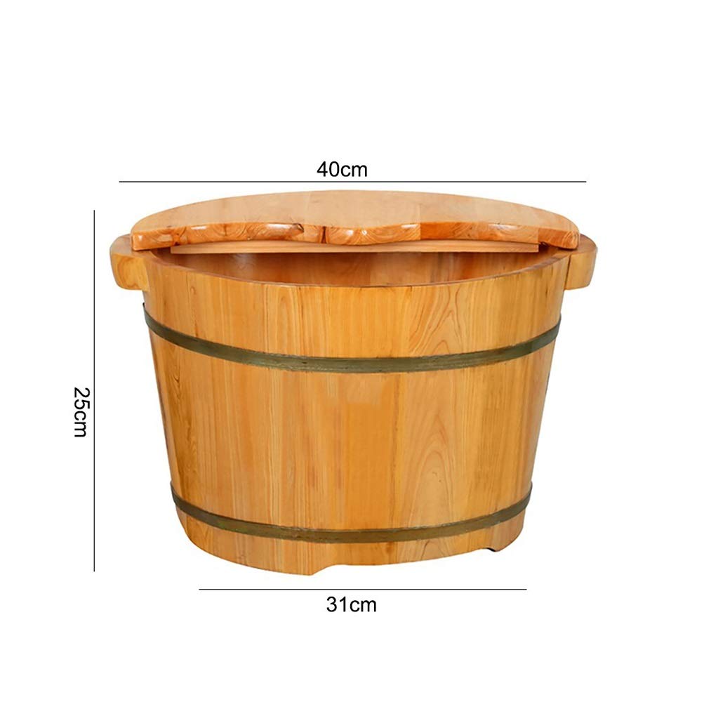 ZURBAQD Vaschetta per i Piedi, Secchio per Vasca per pediluvio, Massaggio, Spa, Sauna, Ammollo, Secchio per pediluvio in Legno Spa per pediluvi Lavabo per Uso Domestico Presente Warm as Ever