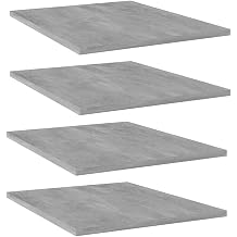 Concrete Gray Bookshelf Boards 4 Pack 15.7x19.7 Inches Engineered Wood Shelves for Home Office Storage Space Saving Modern Furniture Replacement Parts