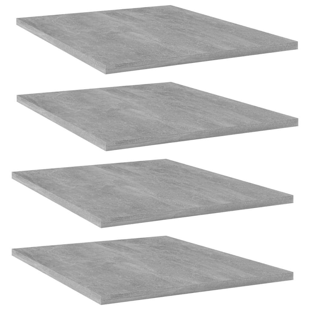 Regał na książki 4 szt. szary betonowy materiał drewnopochodny 40 x 50 x 1,5 cm do systemu regałowego, regał ścienny, regał stojący, możliwość rozszerzenia jako miejsce do przechowywania do