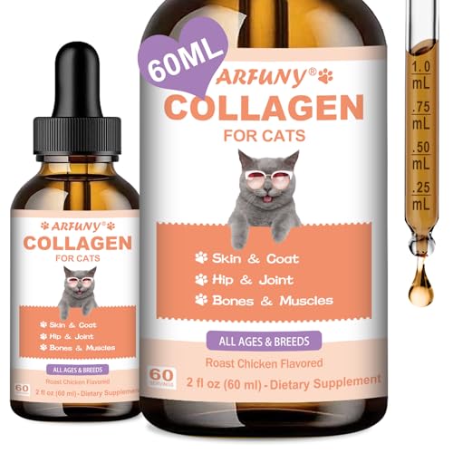 Collagen for Cats - Grass Fed Cat Collagen Drops - Cat Joint Supplement - Skin & Coat, Digestive &...