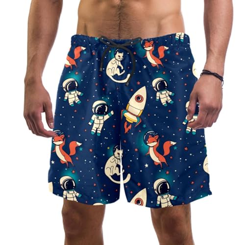 Short de bain homme fox cat pour la plage et piscine séchage rapide