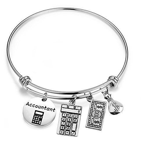 Gzrlyf Accountant Bracelet Calculator Charm Bracelet Accounting Jewelry CPA Graduation Gift