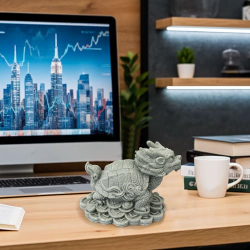 Estatua de Tortuga Dragón de Arenisca Feng Shui miniatura 3