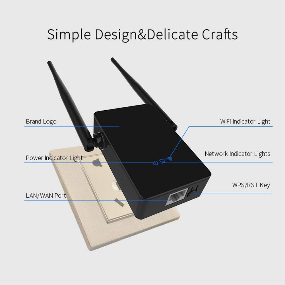 WiFi Range Extender -300Mbps WiFi Range Extender 2.4Ghz Ripetitore WiFi Wireless ， Miglioramento e amplificazione del Segnale penetrante a Parete
