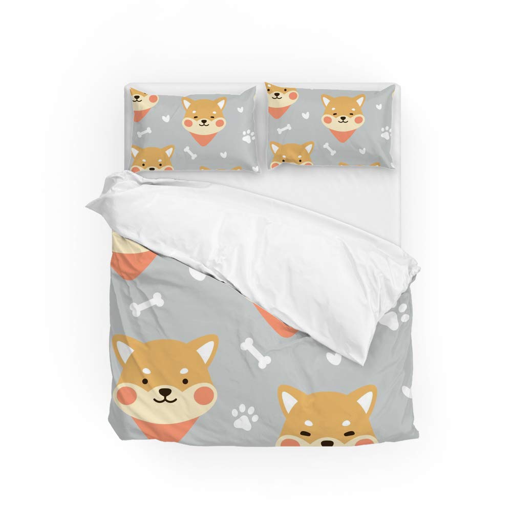 Housse de couette en polyester durable et ultra doux lavable en machine motif pattes