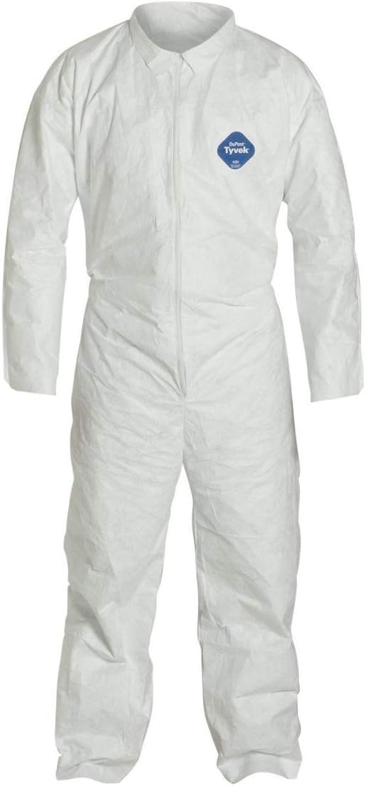 TY122S Tyvek Disposable Coverall with Hood and Boots, Elastic Cuff
