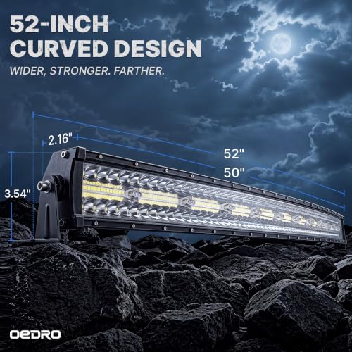 Image of OEDRO 52 Inch 1525W Curved LED Light Bar Triple-Row Spot Flood Combo
