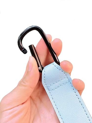 Miniatura 3 de 6 ganchos de cochecito para colgar bolsas y compras, clips universales para cochecito, gran juego de ganchos para mamá cuando camina o compra (azul