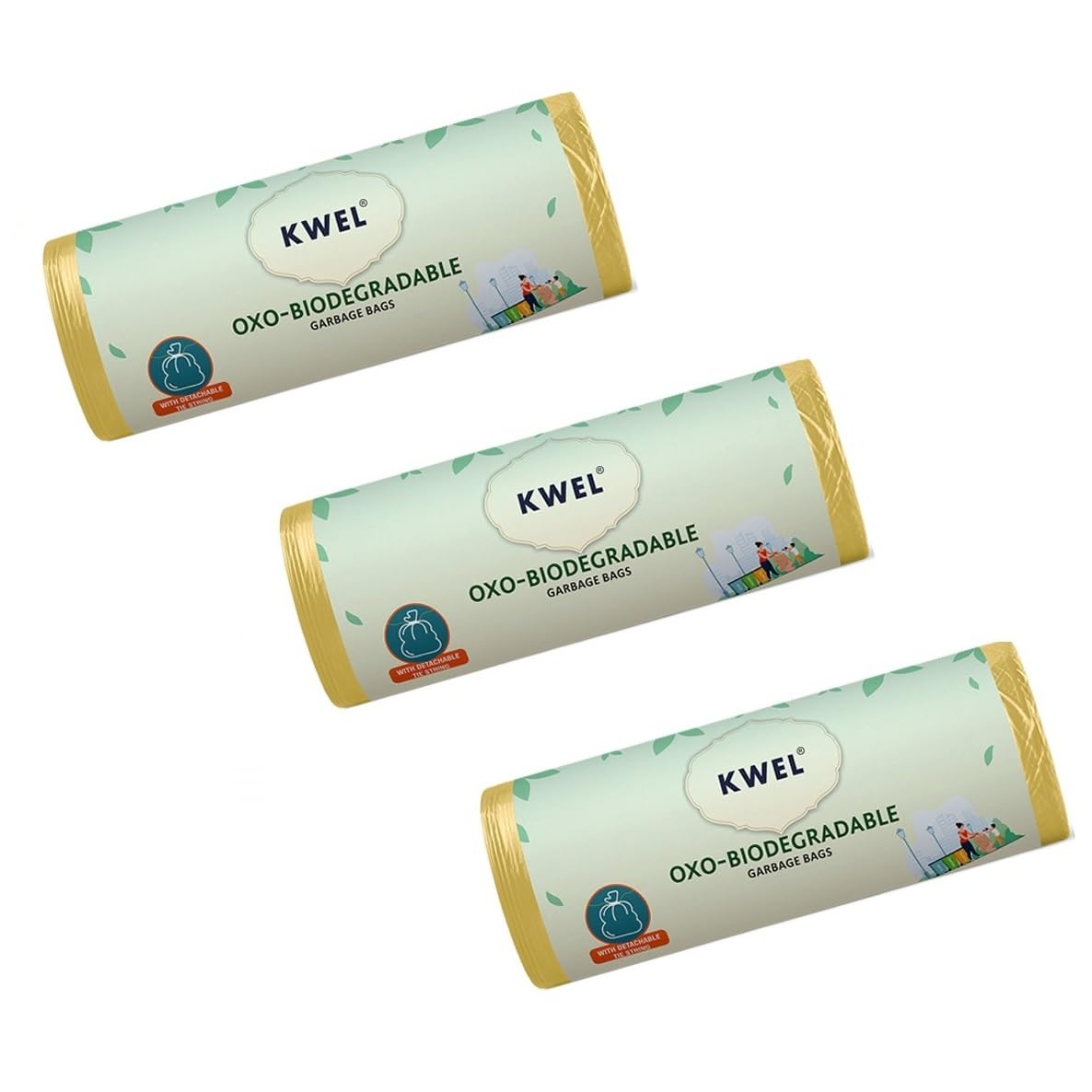KWEL Plastic Disposable Garbage Bags/Dustbin Covers, 3 Packs Of 30 Pieces-90 Bags Medium (19" X 21") Yellow (B09HGWHS9W) Amazon Price History, Amazon Price Tracker