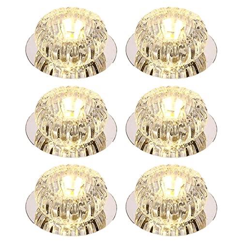 GTHTUHFD Kit De Iluminación Empotrable De Cristal Redondo Modern Creativity, Foco Downlight De Estilo Nórdico para Dormitorio, 3W/5W, para Techo Interior, Led Empotrable, Pa,Warm-3W