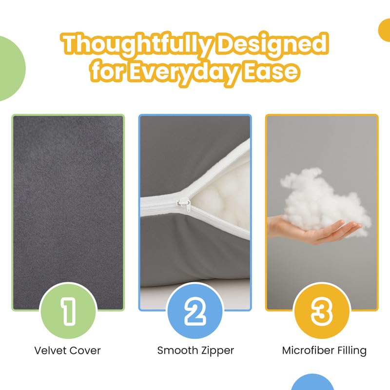 Image of Pregnancy Pillow for Women | Maternity Pillow for Pregnant Women & Newborn Feeding | Full Body Support for Back, Hips, Legs & Belly | Ergonomic Design | Polycotton Cover | Dark Grey