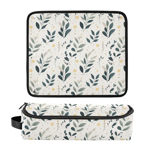 Bolsa de viaje verde mármol con herramienta para cabello resistente al calor para planchas y rizadores, organizador portátil para cuidado del cabello miniatura 3