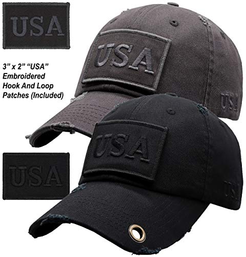 Image of Antourage American Flag Unisex Baseball Hat for Men and Women | USA Flag Mesh Snapback Flat Visor Cap + 2 Patriotic Patches
