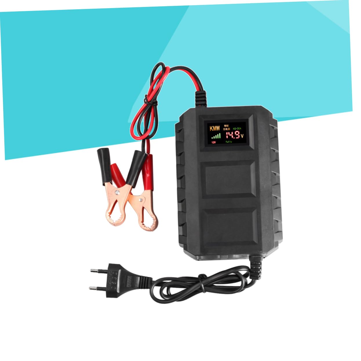 Caricabatterie Batteria Auto 12v 20a Nero in Plastica