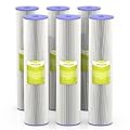 MewMore 50 Micron Whole House Water Filter Cartridge, Pleated Sediment Filters for Well Water, Universal Replacement for Any 20 inch Big Housings - 20" x 4.5" Cartridges - Pack of 6
