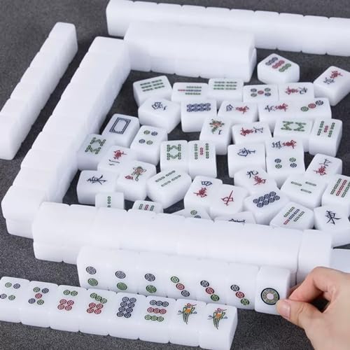 Set Mahjong Tradicional con 144 fichas blancas 39mm miniatura 2