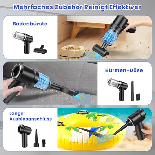 GKEAPZA Handheld Vacuum Cleaner Wireless Mini Car Cleaner, 15000 PA Lightweight Vacuum Cleaner & Blower Dust Buster,for Car, Home, Kitchen, Pet Hair Cleaning (black) - Image 4