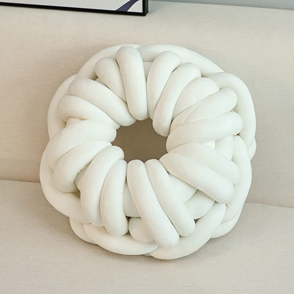 Cojín Antiescaras Cojín Silla Oficina, Encantador Cojín Lumbar para Adultos, Alivio Dolor de Coxis Cojines, para Coche,Decoración de sofás (40 * 40cm,Blanco)