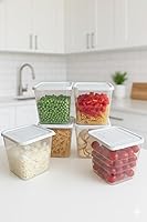 Casa Zura Fridge & Freezer Organizer Box Set (Pack of 6, 1000 ml) | Transparent Plastic Kitchen Storage Containers |...