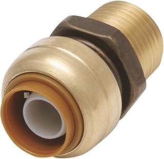 VENTRAL PEX Fittings, 10 3/4 x 3/4 Inch Push To Connect Male NPT Threaded Adapter Fitting Connector for PEX, Copper, CPVC Pipe, Brass Plumbing Fitting with Stiffener, No Lead