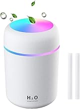 DONDA Colorful Mini Humidifier, USB Desktop Humidifier For Car, Office Room, Bedroom, Auto Shut-Off, 2 Mist Modes, Super Quiet (White) ,300 Ml