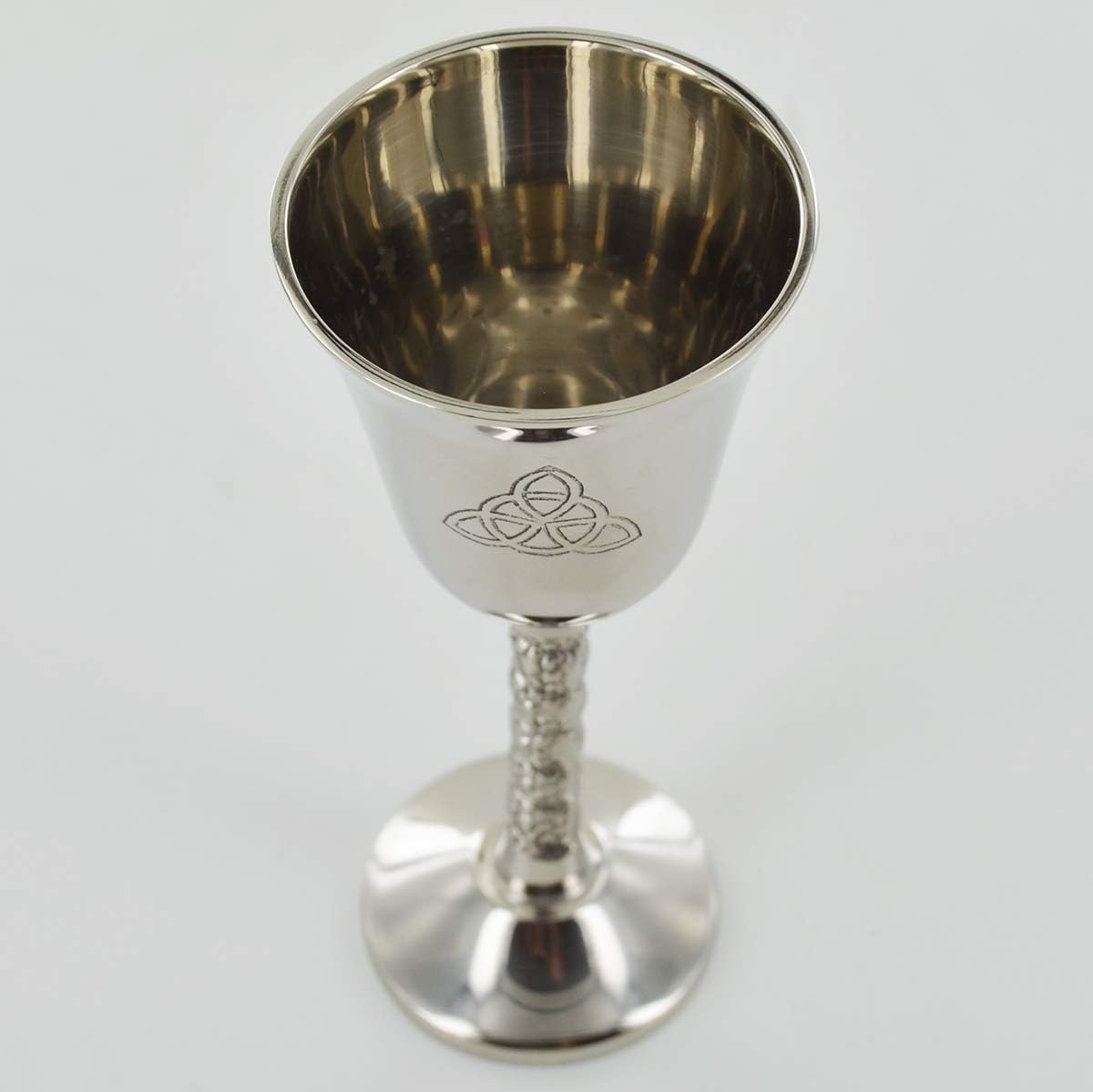 Silver Goblet with Magic Symbol Triquetra for Neopaganism Wicca Gifts & Ritual Decor