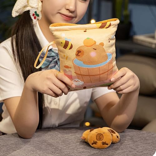Bolsa de snacks para niños: almohada de capibara abrazable con cordón 3