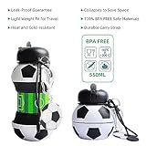 CARESWAY Football Water Bottle for Boys and Girls - Football Gifts for Boys and Girls - Collapsible Bottle for Children Drinks - Image 5