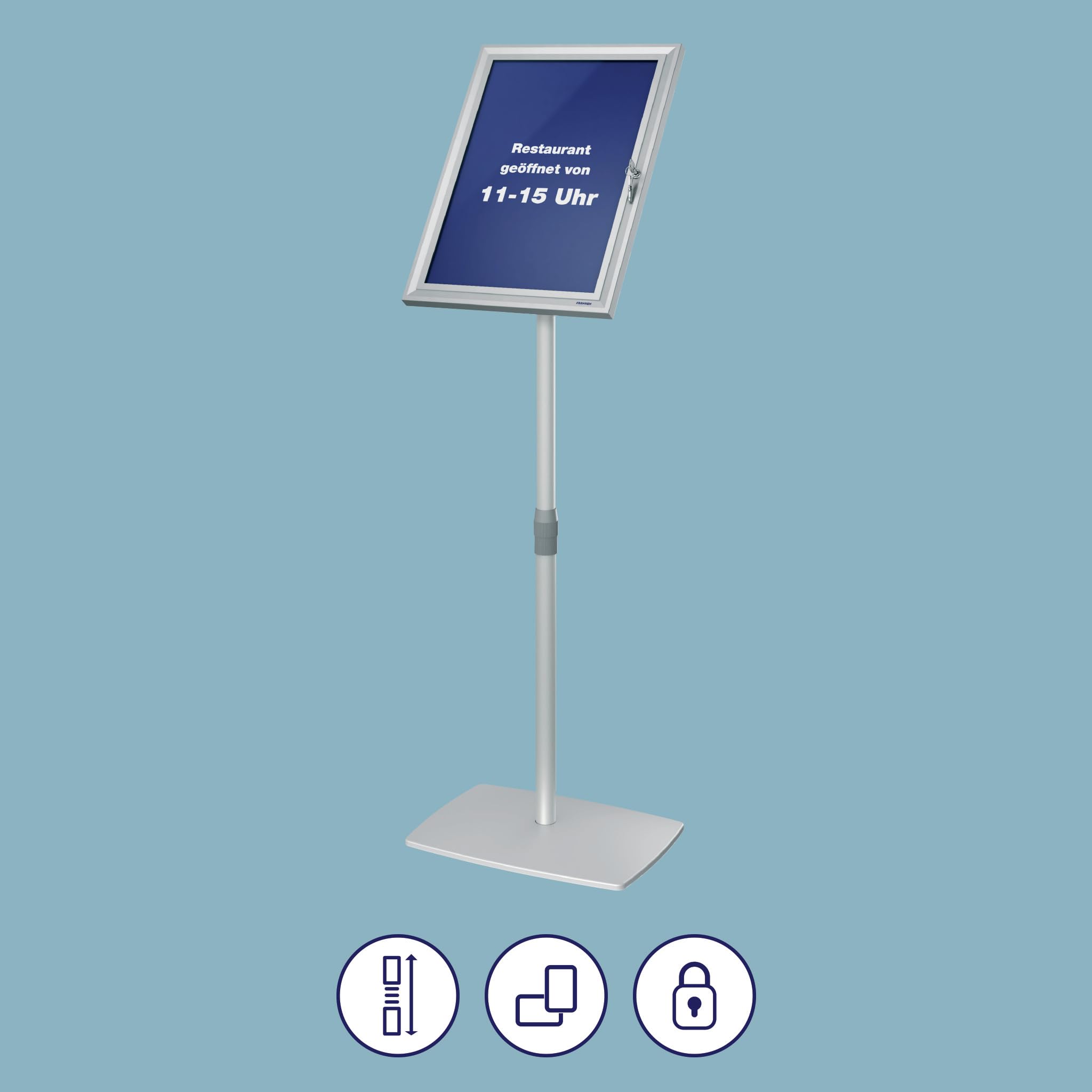 FRANKEN PRO BS0908L Security A3 - Soporte para carteles (con cerradura)