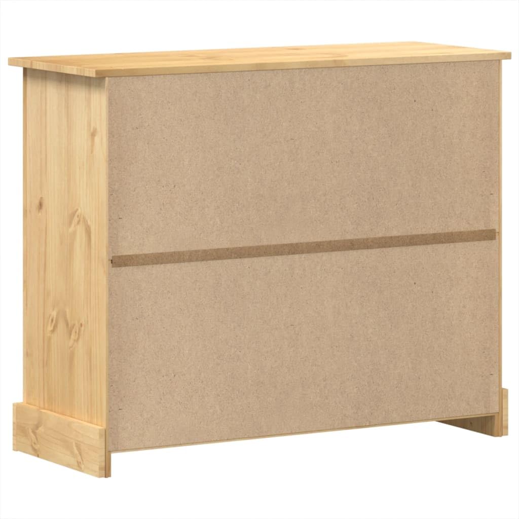 Komoda Corona z litego drewna sosnowego z 6 szufladami 110 x 43 x 91 cm, metalowe uchwyty, wszechstronne miejsce do przechowywania do salonu, sypialni, korytarza, łatwa w pielęgnacji i