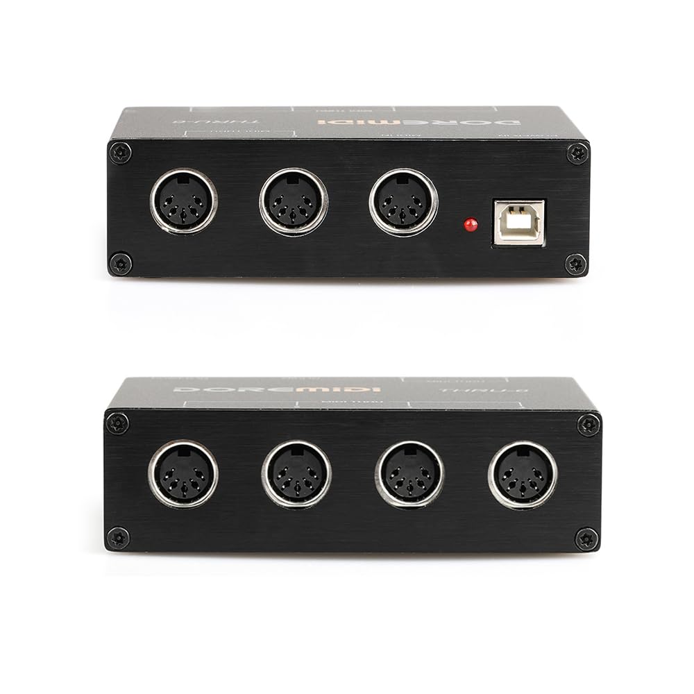 MIDI Box Convertitore Splitter MIDI 1 Ingresso e 6 Uscite Plug and Play Compatibile con tutte le interfacce MIDI Standard Dispositivi Interfaccia MIDI