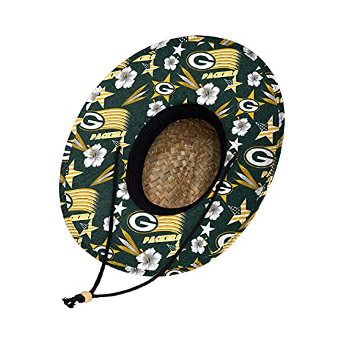 Image of NFL Team Logo Americana Floral Lifeguard Beach Straw Sun Hat