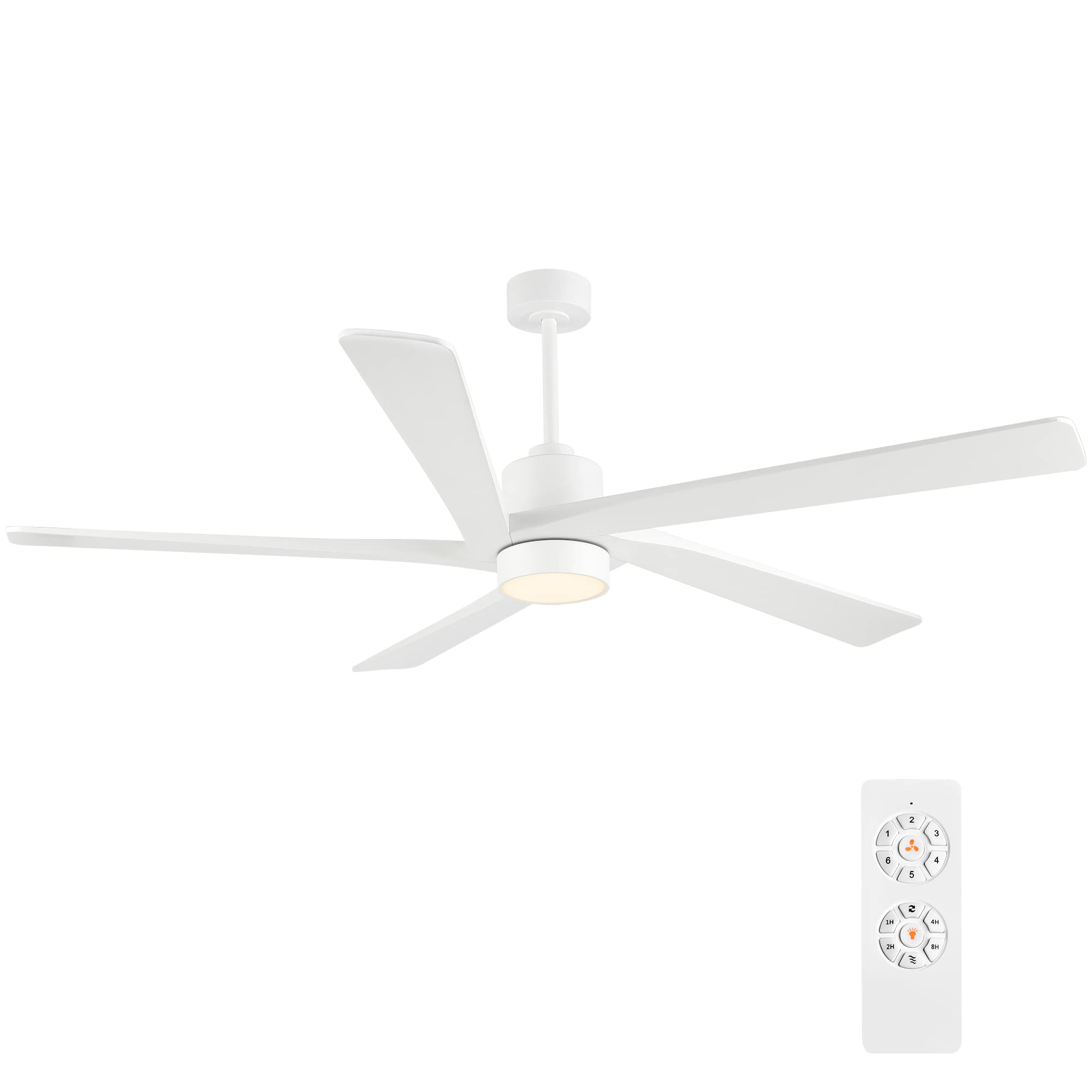 WINGBO 72 Inch DC Ceiling Fan with Lights and 3 Downrods, 5 Reversible