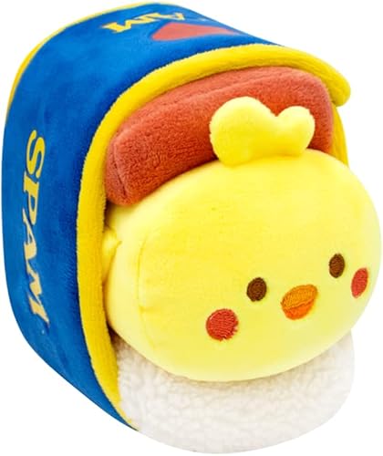 Anirollz x Spam Jamón de 6 pulgadas - Manta de peluche suave y blanda de personaje de pollito pequeño (Chickiroll)
