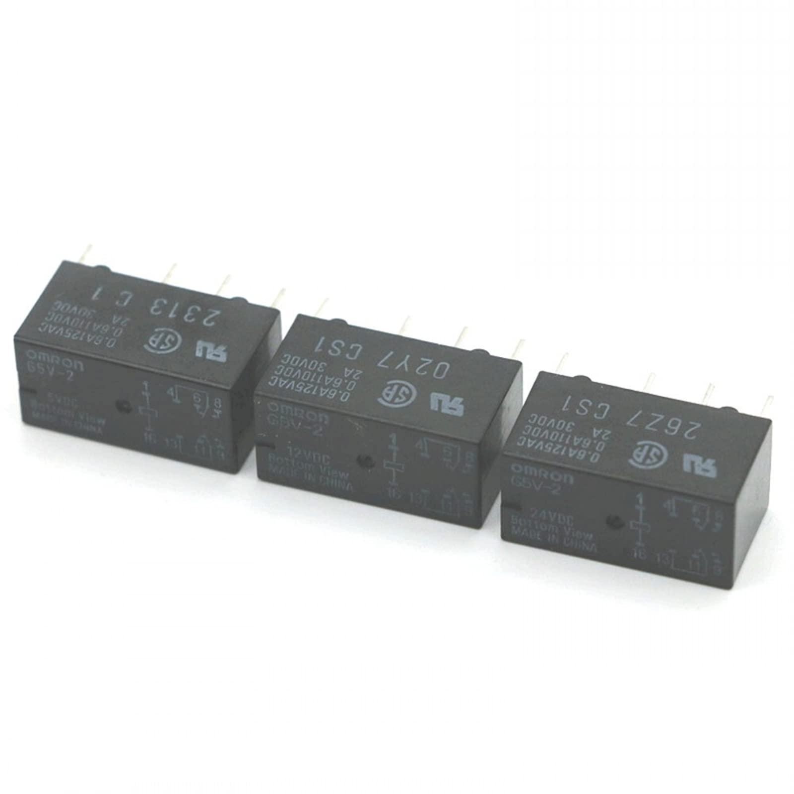 GJZIFGFWQ 10PCS 5V 12V 24V Relay G5V-2-5VDC G5V-2-12VDC G5V-2-24VDC 2A Signal 8PIN(5V)