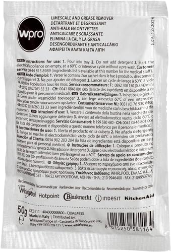 Wpro Uniwersalna pralka, zmywarka, odkamieniacz i środek do usuwania tłuszczu (48 x 50 g saszetek)