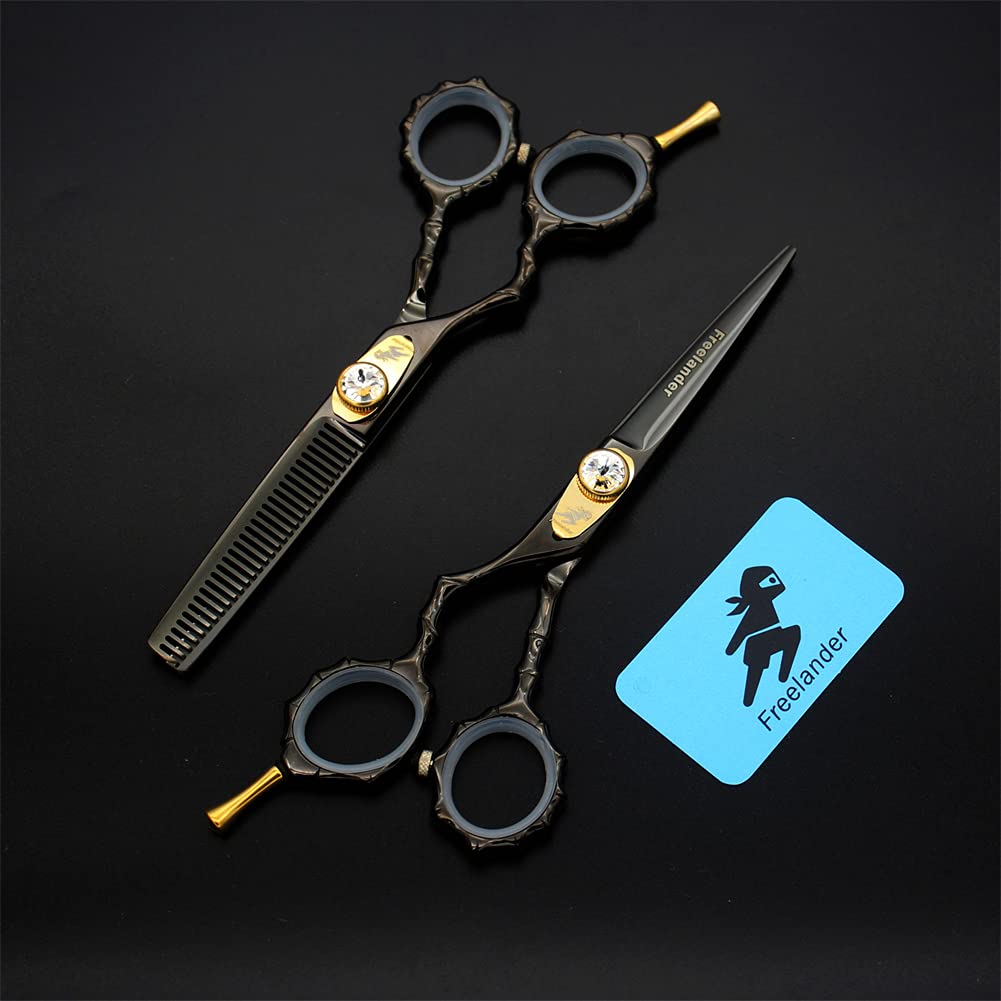 Ciseaux À Couper Les Cheveux De La Main Gauche De 5,5 Pouces, Ciseaux De Cheveux Professionnels Et Ciseaux À Ciseaux pour Cheveux, pour Coiffeur, Salon, Maison, Légère Et Nette,Noir