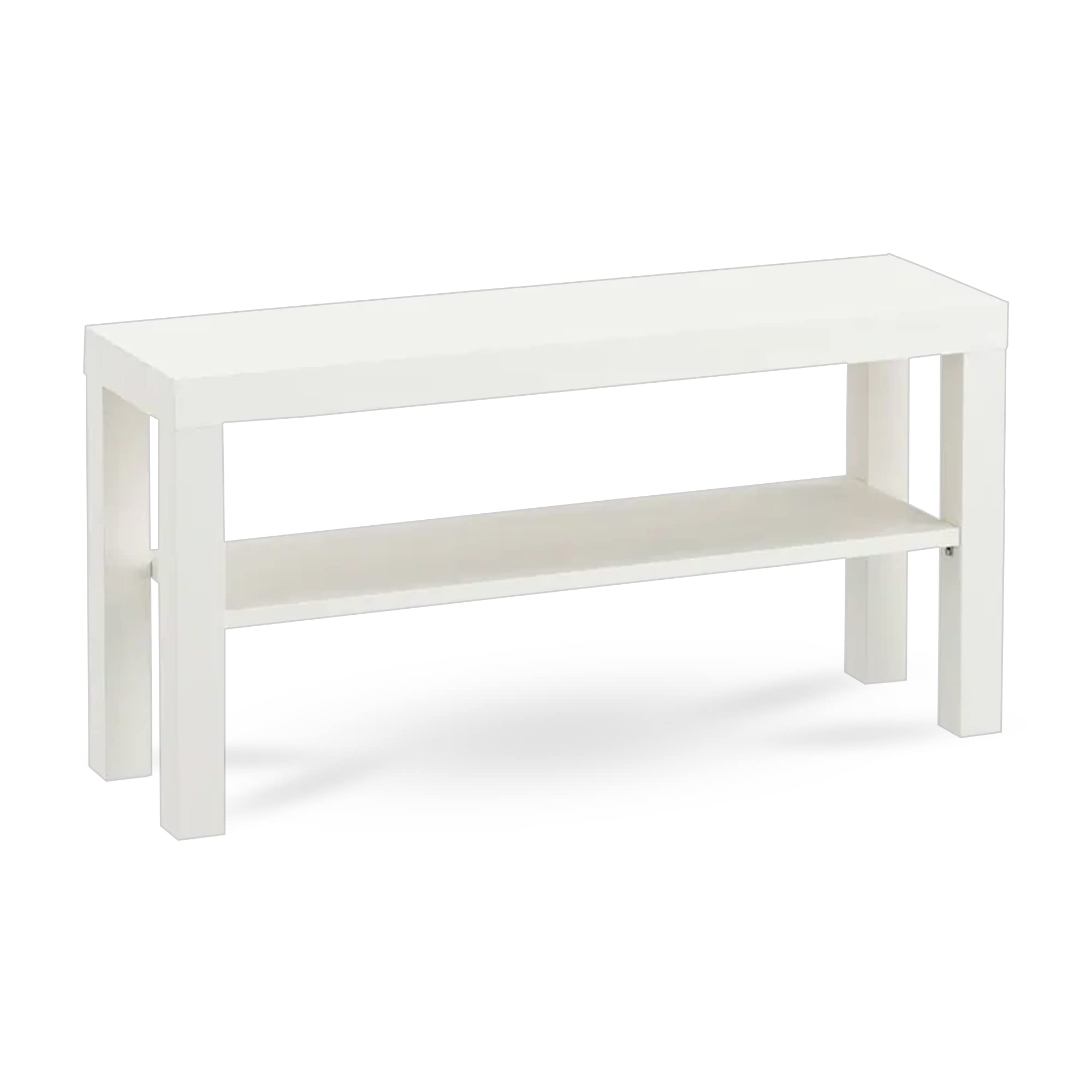Home stuff TV Bench Table Modern Stylish Table,Television Stands Entertainment Center Media Stand with Shelf, Living Room Bedroom, Easy to Assemble, White, 90x26x45 cm