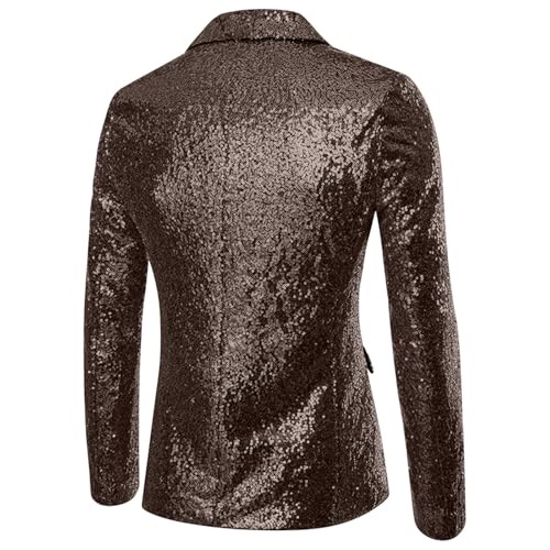Cambkatl Men's Sequin Blazer Shiny Sparkle Party Dinner Prom Tuxedo One Button Suit Jacket for Wedding Disco Nightclub3