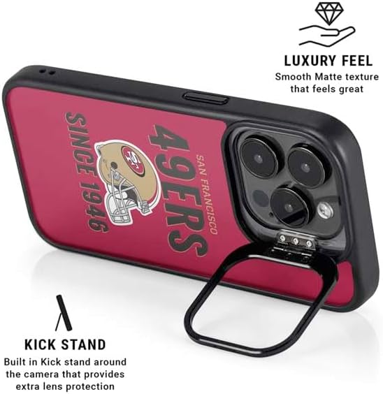Skinit Kickstand Phone Case Compatible with iPhone 16 Pro - Officially Licensed NFL San Francisco 49ers Helmet Design