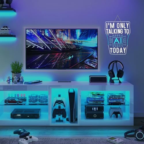 Image of I'm Only Talking to AI Today Neon Signs for Wall Decor Futuristic Tech-Inspired Neon Light USB Powered Dimmable LED Light up Signs Perfect for Offices Gamers, Coders and AI Enthusiasts