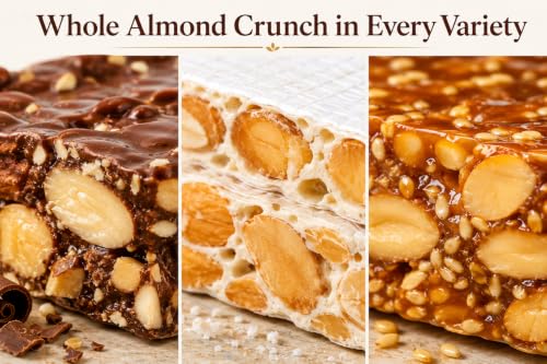Turron Turrones From Spain, El Almendro Turrones De Chocolate Crocanti, Crunchy Almond Duro, Caramel & Sesame Holiday Variety Christmas Candy Brittle - image 3