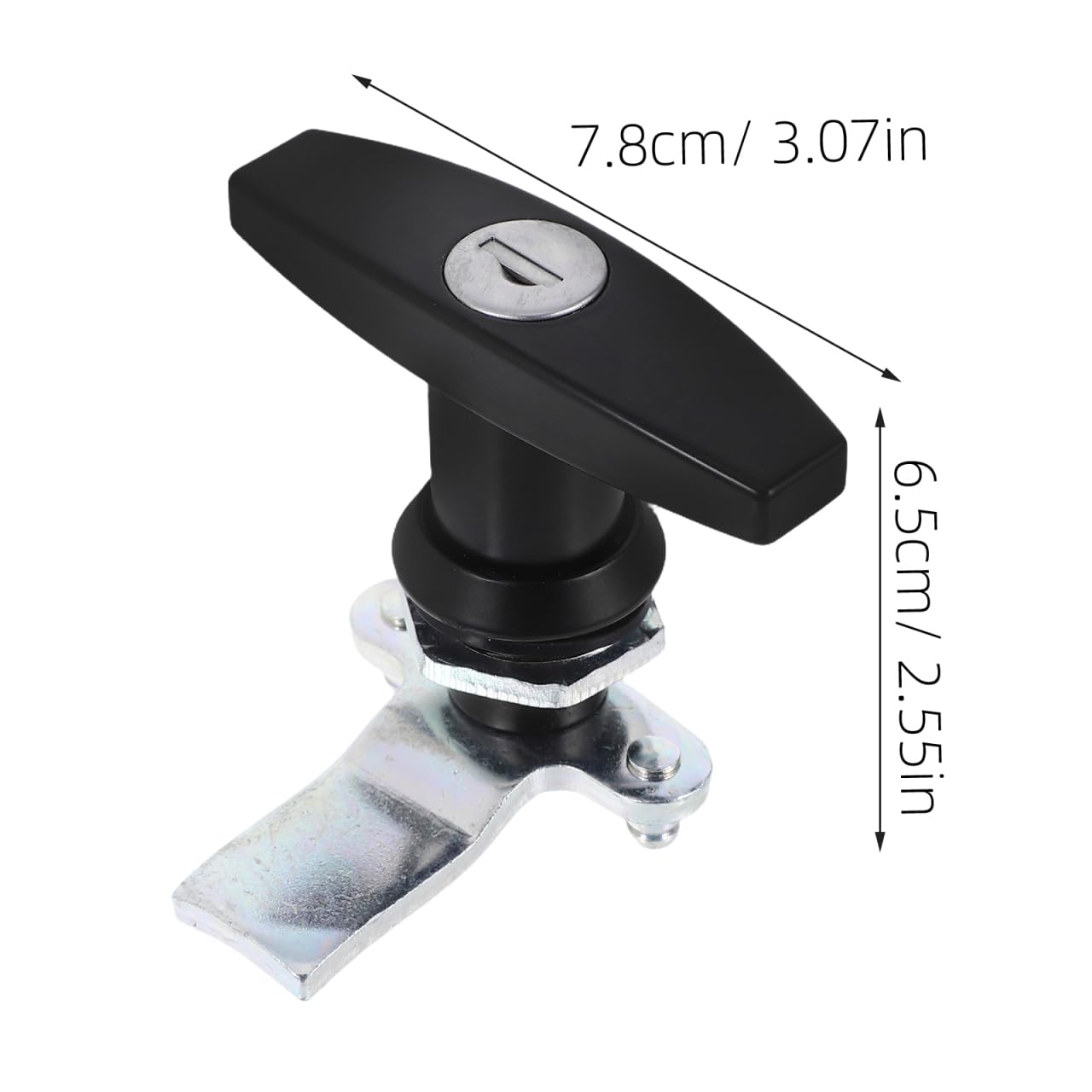 HOMSFOU T Handle Cabinet Locks with Keys for Rv Truck Storage Drawer and Garage Door Latch Cylinder Lock Body Durable Zinc Alloy 3.07X2.56X1.06In - Image 2