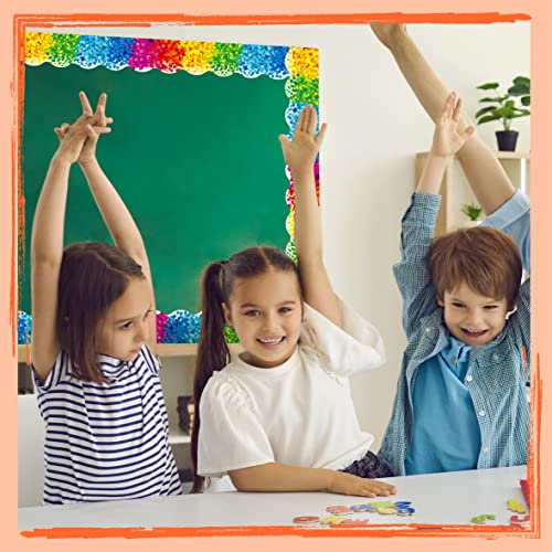 Image of ERKE 60 Feet Bulletin Board Borders, Confetti Scalloped Rolled Border Trim for School, Classroom & Offices