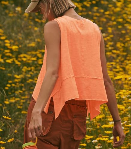 Women Workout Tank Tops Sleeveless Loose Athletic Yoga Running Gym Vest Asymmetrical Flowy Shirts4